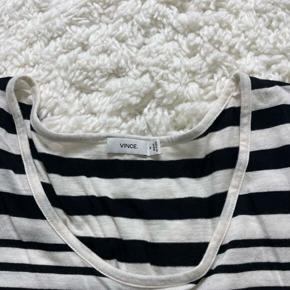 Vince Black and White Variegated-Stripe Long-Sleeve Shirt - Picture 3 of 4